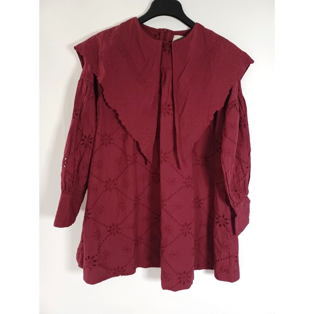 Damson Madder Babydoll Mini Dress Clementine Collared Organic Cotton Whimsigoth